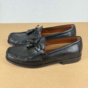 Johnston & Murphy Aragon II Kiltie Leather Tassel Loafer Mens 10.5 Black